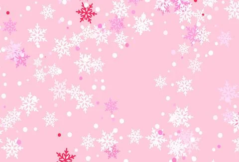Light Pink vector pattern with christmas snowflakes. 스톡 일러스트