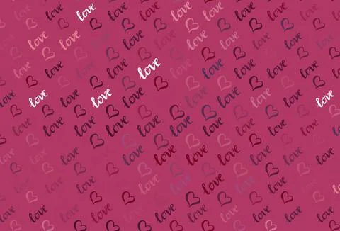 Light Pink vector pattern with colorful hearts. 스톡 일러스트