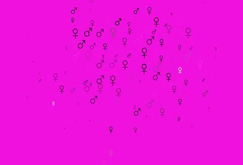 Light pink vector pattern with gender elements. Stock Illustration