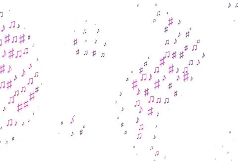 Light Pink vector pattern with music elements. Illustrazione stock