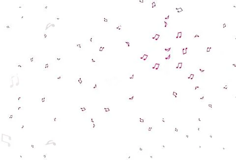 Light Pink vector pattern with music elements. Stock Illustration