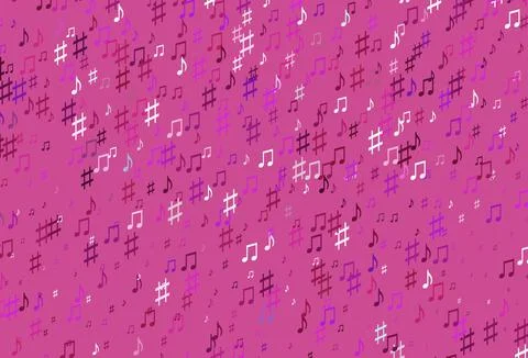 Light Pink vector pattern with music elements. Illustrazione stock