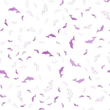 Light Pink vector seamless pattern with sea dolphins. イラスト素材