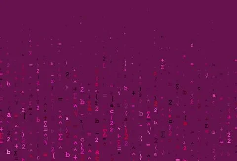 Light Pink vector template with math simbols. 스톡 일러스트