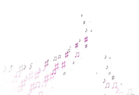 Light Pink vector template with musical symbols. 스톡 일러스트