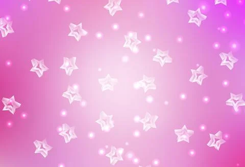 Light Pink vector template with sky stars. Stock Illustration