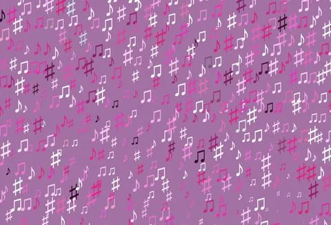 Light Pink vector texture with musical notes. Illustrazione stock