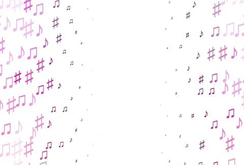 Light Pink vector texture with musical notes. Illustrazione stock