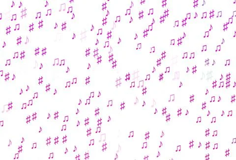 Light Pink vector texture with musical notes. Illustrazione stock
