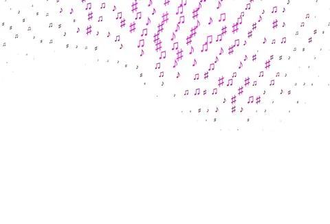 Light Pink vector texture with musical notes. Stock Illustration
