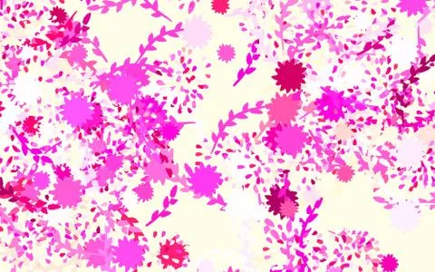 Light Pink, Yellow vector abstract pattern with flowers, roses. Stock Illustration