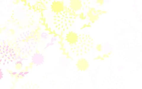 Light Pink, Yellow vector abstract pattern with flowers, roses. Illustrazione stock