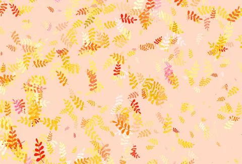 Light Pink, Yellow vector abstract pattern with leaves. Stock Illustration