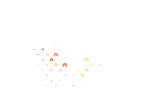 Light Pink, Yellow vector backdrop with rainbows, clouds. Illustrazione stock
