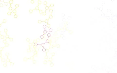 Light Pink, Yellow vector backdrop with artificial intelligence data. Stock Illustration