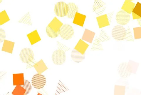 Light Pink, Yellow vector backdrop with lines, circles, rhombus. Illustrazione stock