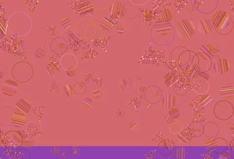 Light Pink, Yellow vector backdrop with lines, circles. Stock Illustration