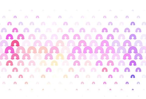 Light Pink, Yellow vector backdrop with rainbows, clouds. Stock Illustration