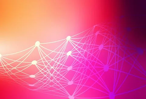 Light Pink, Yellow vector backdrop with artificial intelligence data. 스톡 일러스트