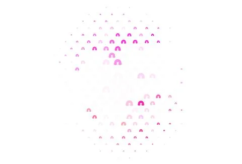 Light Pink, Yellow vector backdrop with rainbows, clouds. 스톡 일러스트