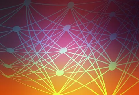 Light Pink, Yellow vector background with forms of artificial intelligence. Ilustración de archivo