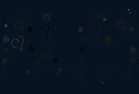 Light Pink, Yellow vector background with hearts. Stock Illustration