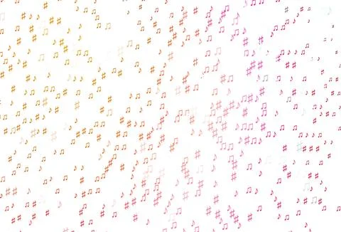 Light Pink, Yellow vector background with music symbols. イラスト素材