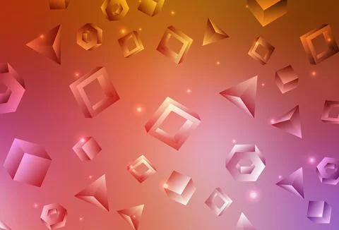 Light Pink, Yellow vector background with triangles, rectangles. 库存插图