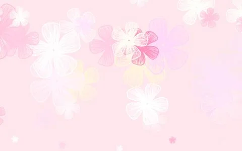 Light Pink, Yellow vector doodle pattern with flowers. 스톡 일러스트