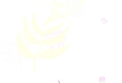 Light Pink, Yellow vector doodle pattern with leaves. Stock Illustration
