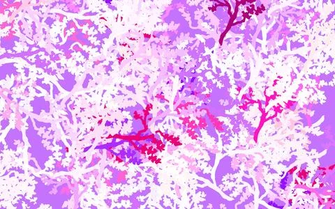Light Pink, Yellow vector doodle pattern with leaves, branches. Illustrazione stock
