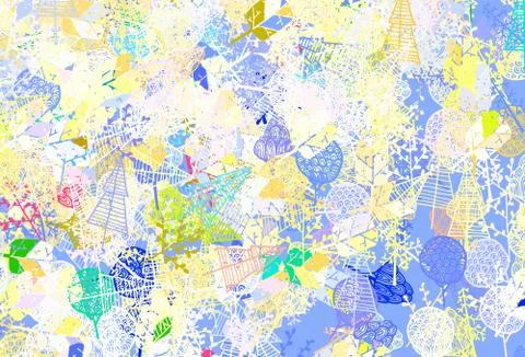 Light Pink, Yellow vector elegant pattern with trees, branches. 스톡 일러스트