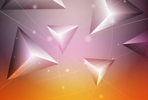 Light Pink, Yellow vector gradient triangles template. Illustrazione stock