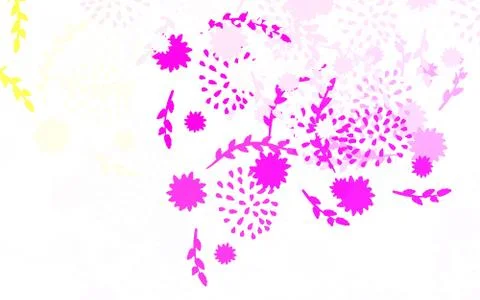 Light Pink, Yellow vector natural pattern with flowers Stock Illustration