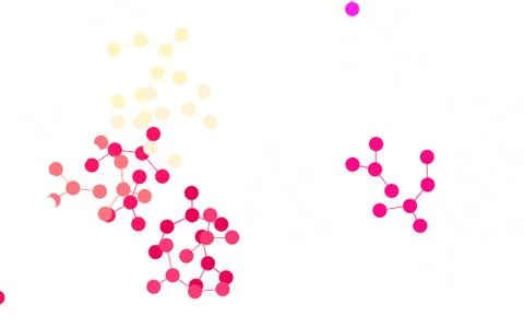 Light Pink, Yellow vector pattern with artificial intelligence network. 스톡 일러스트