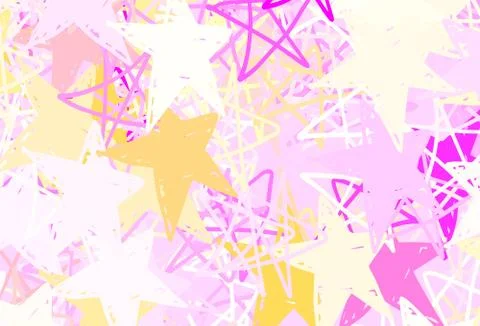Light Pink, Yellow vector pattern with christmas stars. 스톡 일러스트