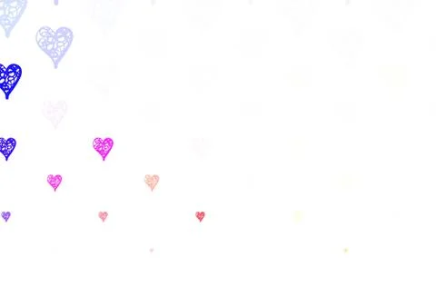 Light Pink, Yellow vector pattern with colorful hearts. Illustrazione stock