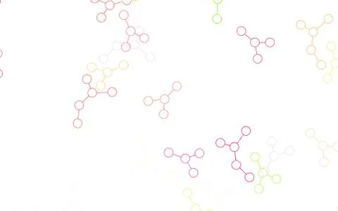 Light Pink, Yellow vector pattern with artificial intelligence network. Illustrazione stock
