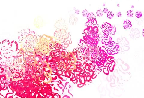 Light Pink, Yellow vector pattern with random forms. Stock Illustration