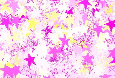Light Pink, Yellow vector pattern with christmas stars. Stock Illustration