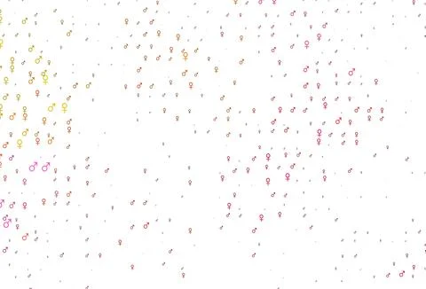 Light pink, yellow vector pattern with gender elements. Stock Illustration