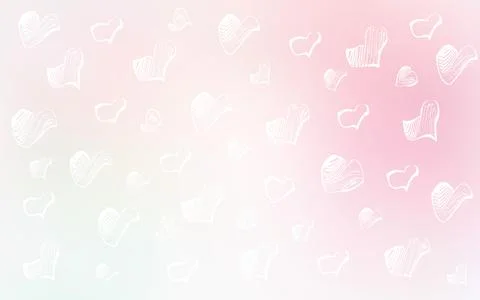 Light Pink, Yellow vector pattern with colorful hearts. 스톡 일러스트
