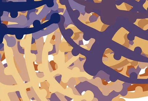 Light Pink, Yellow vector pattern with random forms. 库存插图