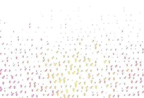 Light pink, yellow vector pattern with gender elements. Stock Illustration
