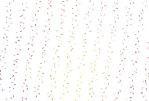Light Pink, Yellow vector pattern with music elements. Stock Illustration
