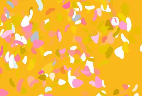 Light pink, yellow vector pattern with chaotic shapes. Stock Illustration