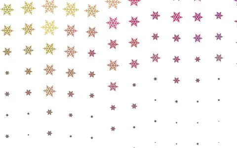 Light Pink, Yellow vector pattern with christmas snowflakes, stars. Illustrazione stock