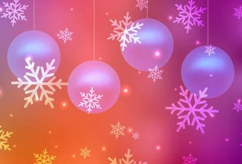 Light Pink, Yellow vector pattern in Christmas style. Stock Illustration