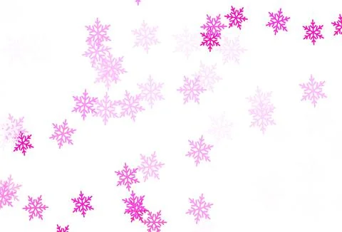 Light Pink, Yellow vector pattern with christmas snowflakes, stars. Illustrazione stock