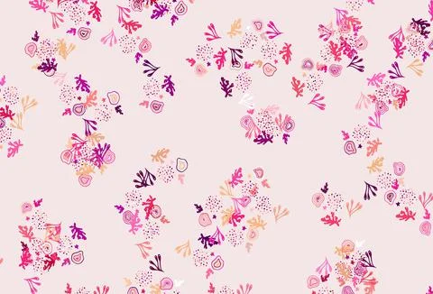 Light Pink, Yellow vector pattern with random forms. Illustrazione stock
